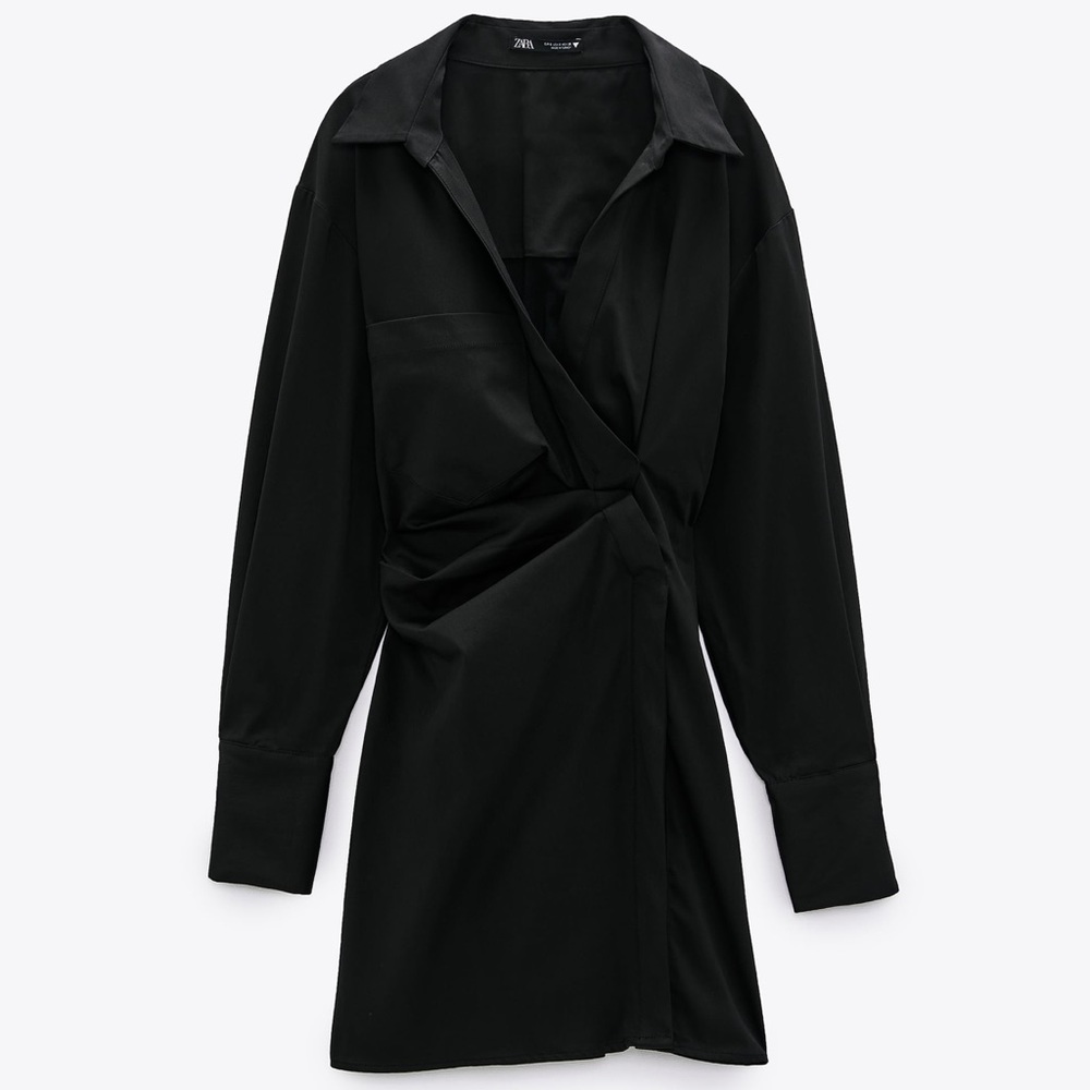 NEW ✨Zara Poplin Wrap Dress - Picture 2 of 8